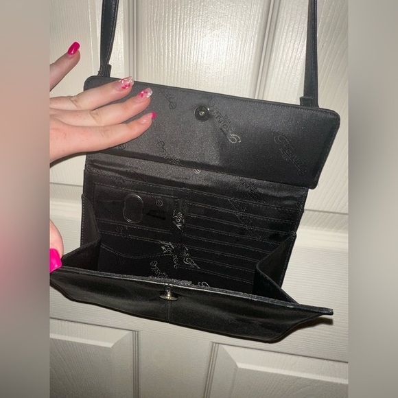 Fossil Vintage Sleek Double sided flap Black Leather Crossbody Bag - Picture 7 of 13